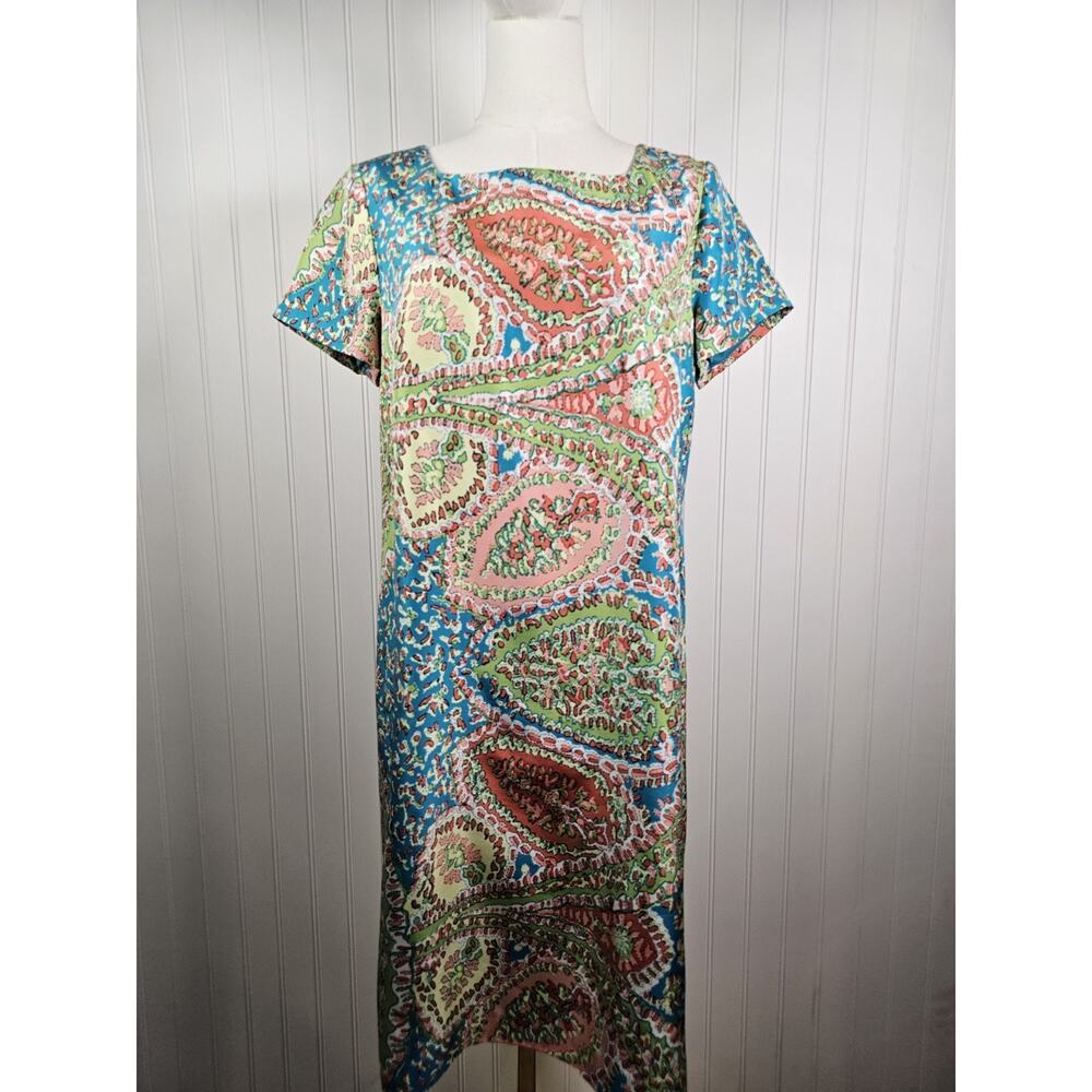 Talbots Multicolor Paisley Midi Dress - Blue, Pink, Green